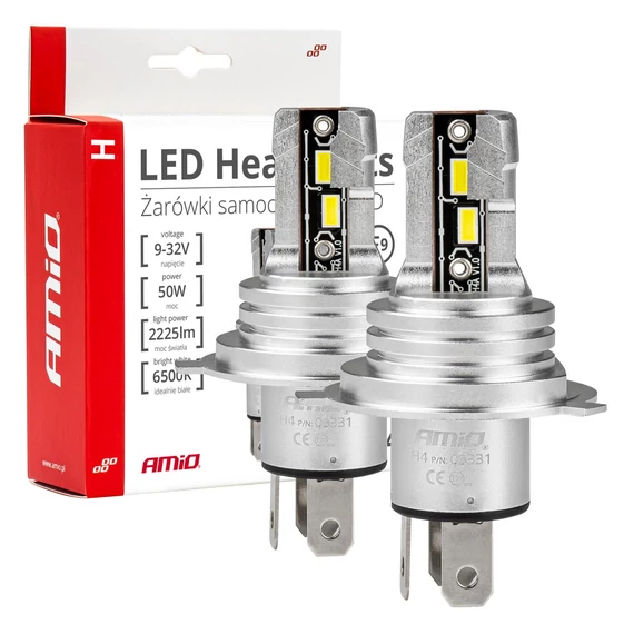 Amio LED izzó H-mini Series H4/H19 6500K 12/24 V