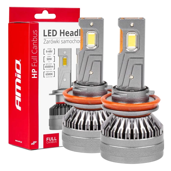 Amio LED izzó HP Series H8/H9/H11/H16 Canbus 6500K 12/24 V