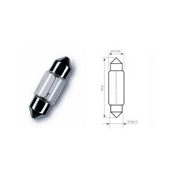C10W SV8,5 autóizzó (T11x41 Sofita, 12V, 10W)