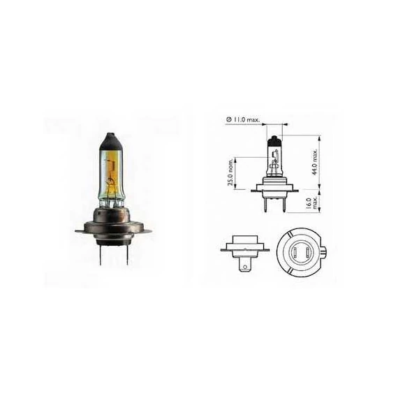 H7 Halogén Izzó (PX26ds, 12V, 55W) Super White