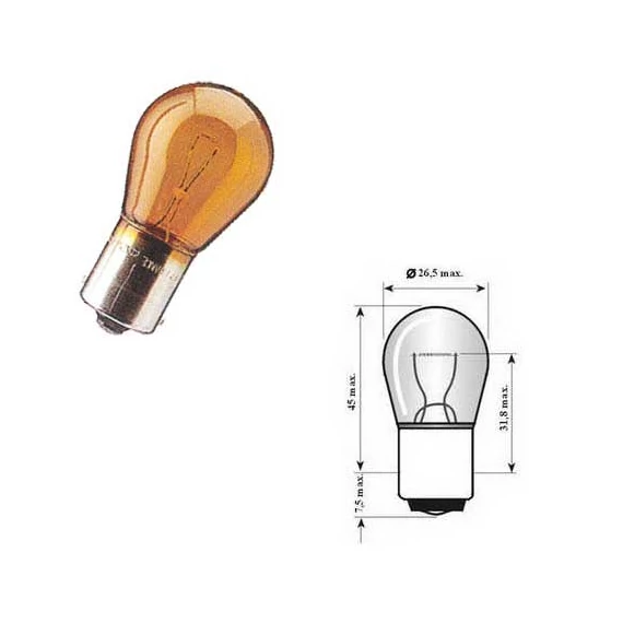 PY21W autóizzó (BAU15s, 12V, 21W) - narancssárga