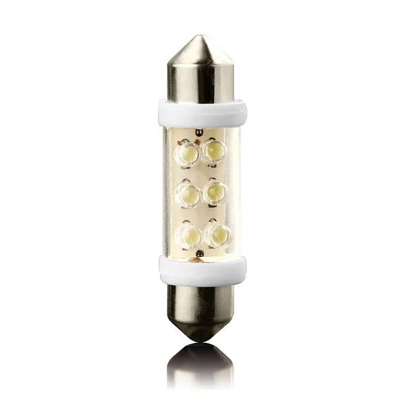 Led izzó 12V szofita 36 mm 6 LED fehér 2 db