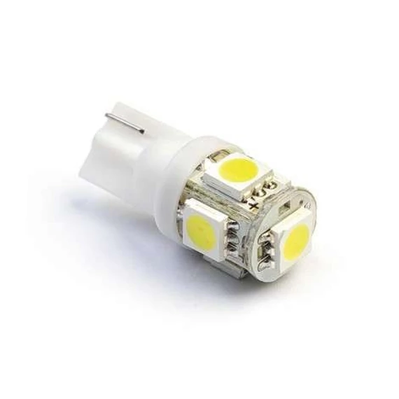 Led izzó 12V 1.5W T10 5050 5 SMD meleg fehér