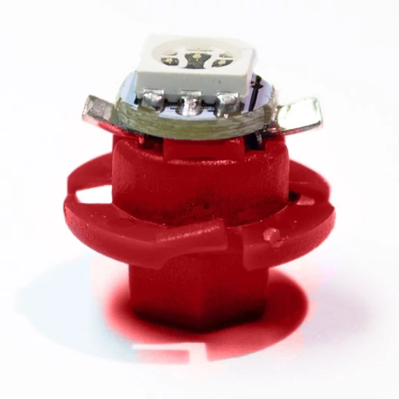 Led izzó 12V 1W B8.4D 5050 1 SMD piros