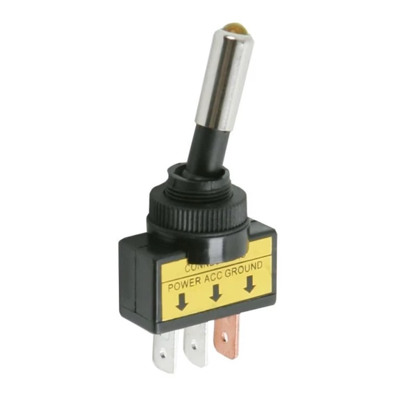 Karos kapcsoló 20A/12VDC sárga leddel