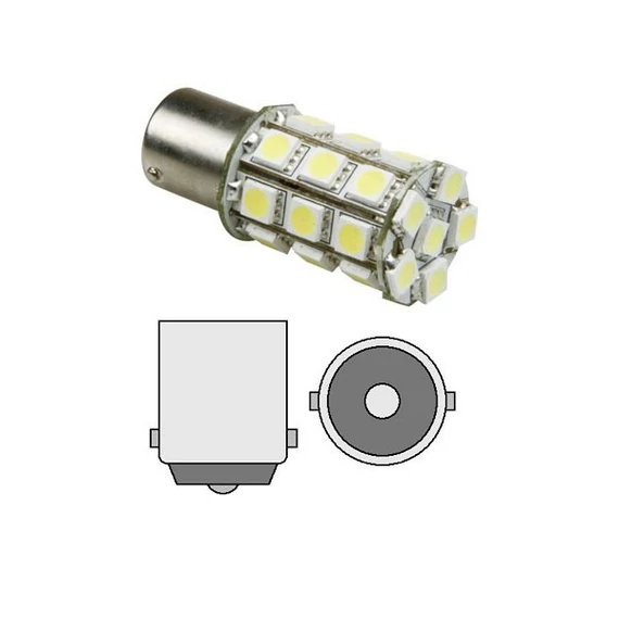 Led izzó 12V 4.5W BA15S 5050 27 SMD piros