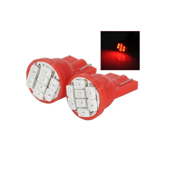 Led izzó 12V 1,4W T10 3020 8 SMD piros