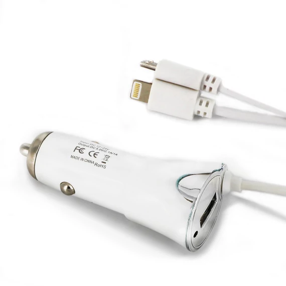 Szivargyújtó telefontöltő univerzális micro USB / iPhone 5/6 + USB 1A csatlakozó