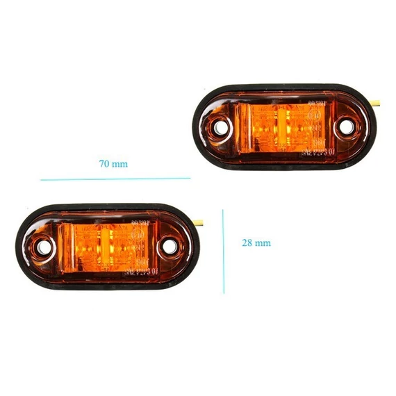 Szélességjelző / helyzetjelző 12/24V sárga 2 LED-es E-jellel