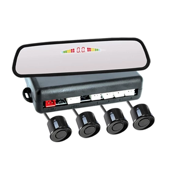 Tolatóradar tükörbe integrált visszajelzővel 4 fekete szenzorral