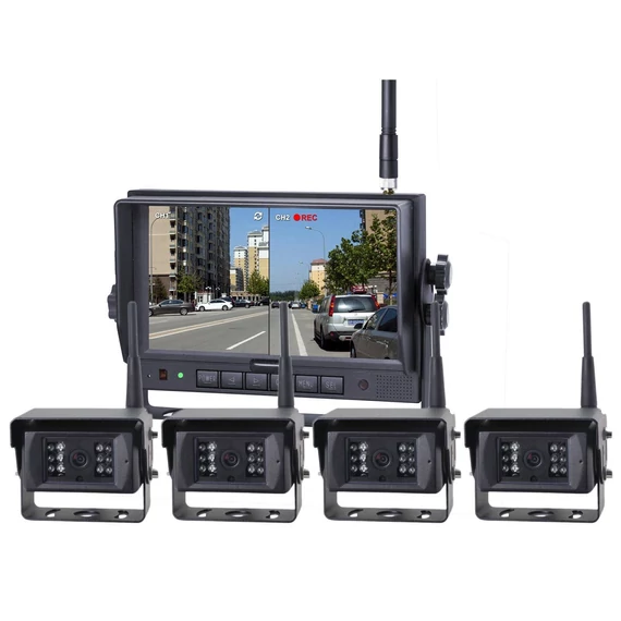 Sharp vezeték nélküli DVR szett adatrögzítő 4 kamerás 12-24 V