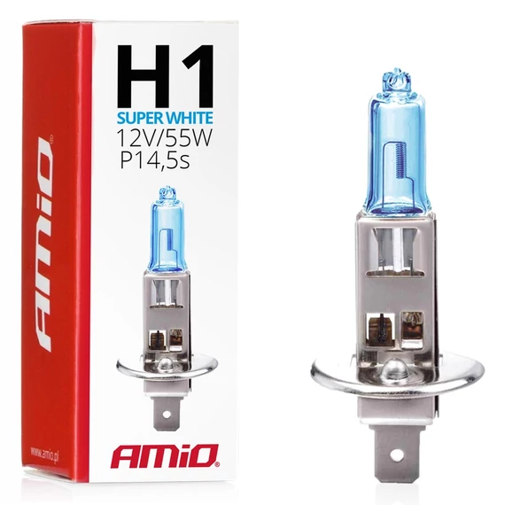 Amio halogén izzó H1 12 V 55 W P14,5s Super White