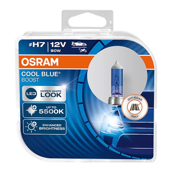 Osram halogén izzó pár H7 12 V 80 W PX26d 5500K Cool Blue Boost