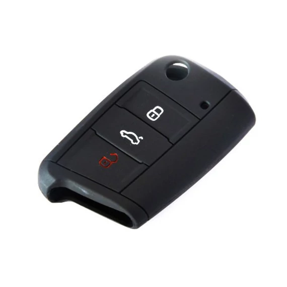 Szilikon tok kulcshoz fekete (Volkswagen - Seat - Skoda)