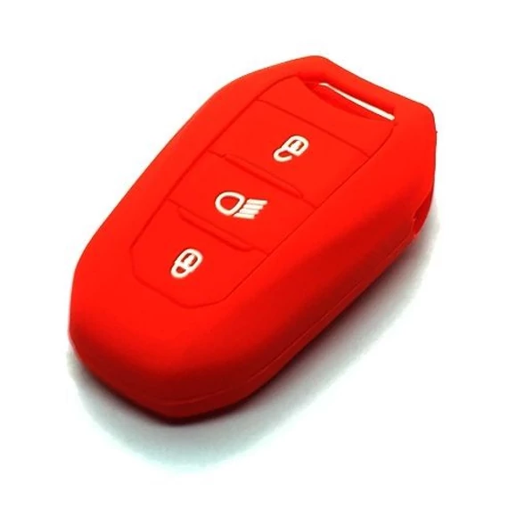 Szilikon tok kulcshoz piros (Citroen, Peugeot)