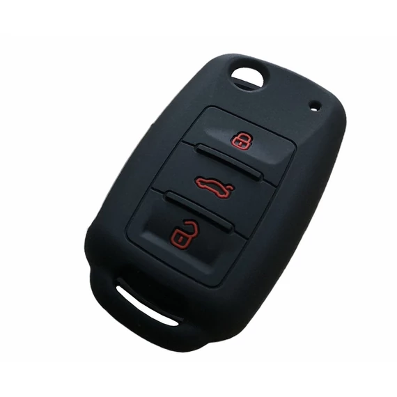 Szilikon tok kulcshoz fekete (Volkswagen - Seat - Skoda)