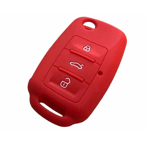 Szilikon tok kulcshoz piros (Volkswagen - Skoda - Seat)