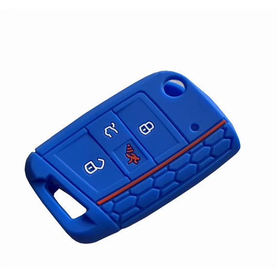 Szilikon tok kulcshoz kék (Volkswagen - Seat - Skoda)