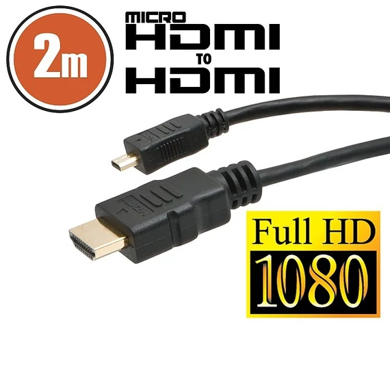 Micro HDMI kábel 2 m aranyozott csatlakozóval