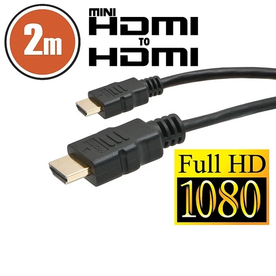 Mini HDMI kábel 2 m aranyozott csatlakozóval