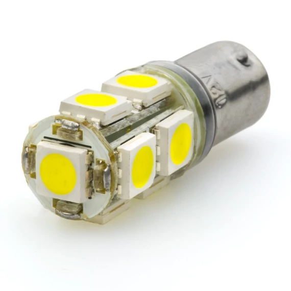 Led izzó 12V 2.5W BA9S 5050 9 SMD fehér