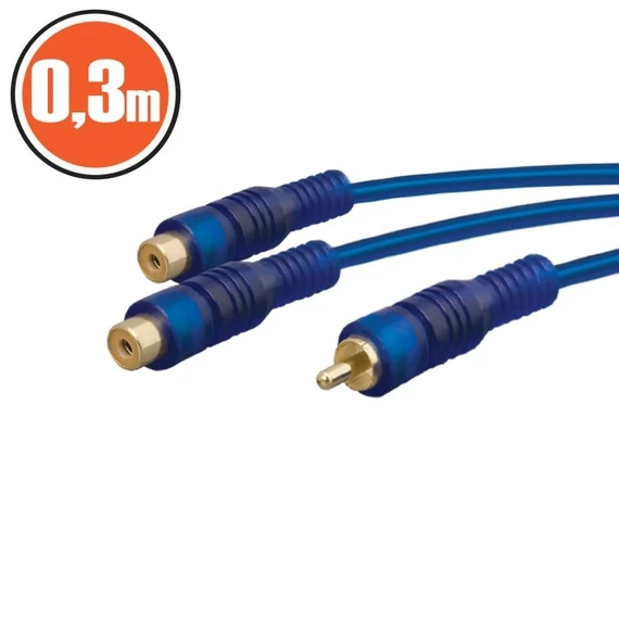 RCA kábel 1xRCA dugó - 2xRCA aljzat 0.3 m
