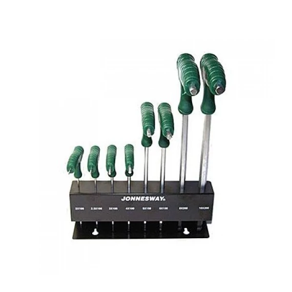 Jonnesway torx készlet 9 db  lyukas állványon nyéllel
