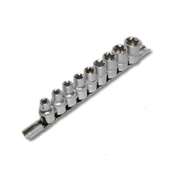 Jonnesway dugókulcs készlet 9 db E10-E24 1/2"  E-torx