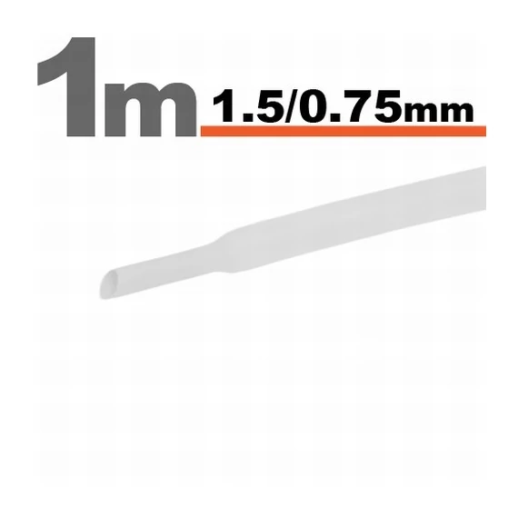 Zsugorcső fehér  1,5 / 0,75 mm