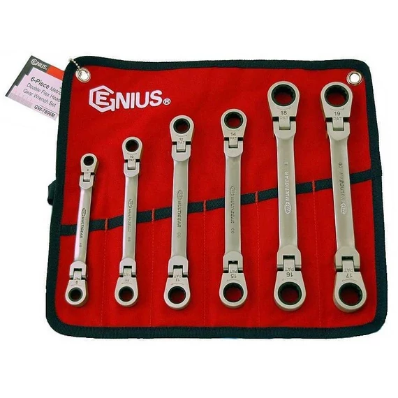 Genius racsnis csillagkulcs készlet 6 db 8-19 mm csuklós
