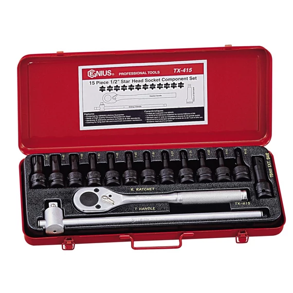 Genius torx készlet 15 db 1/2"
