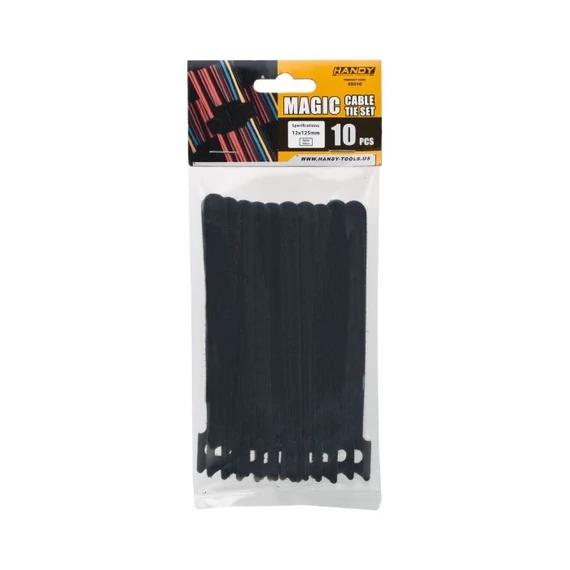 Tépőzáras vezetékkötegelő 125x12 mm 10 db  fekete