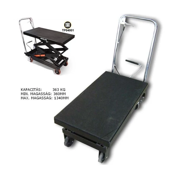 Emelőasztal hidraulikus 400 kg 360-1290 mm