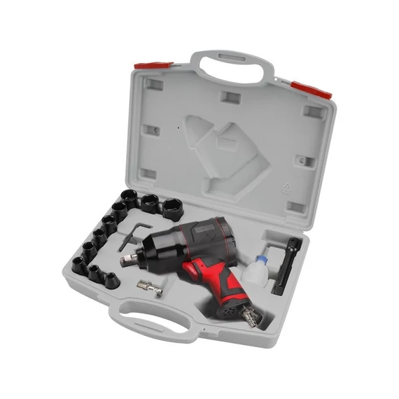 Extol légkulcs 1/2" 340 Nm + 15 db-os készlet