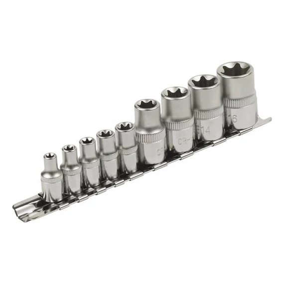 Extol dugókulcs készlet 9 db 1/4"-1/2" E-torx