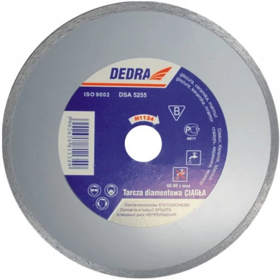 Dedra gyémánt vágótárcsa 180 mm csempéhez, kerámiához, márványhoz