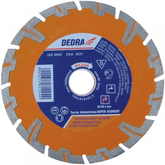 Dedra gyémánt vágótárcsa 125 mm vasbetonhoz, betonhoz, mészkőhöz