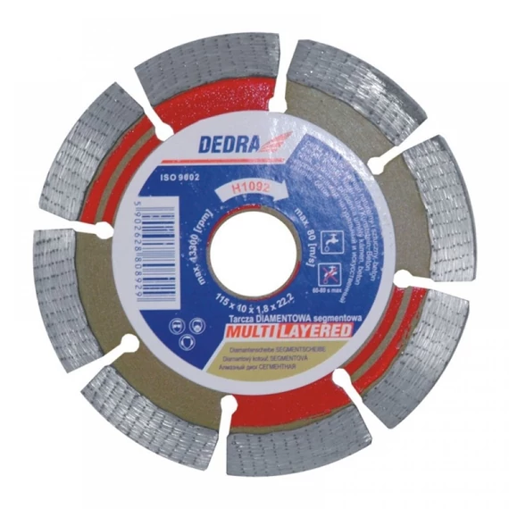 Dedra gyémánt vágótárcsa 115 mm klinkertéglához, kőhöz, betonhoz