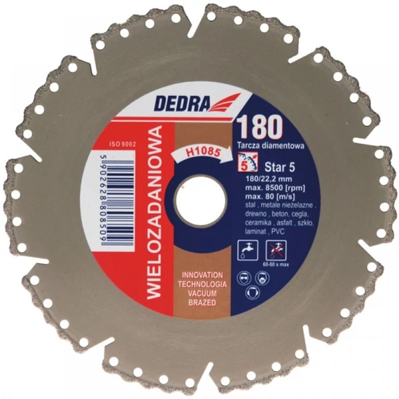 Dedra gyémánt vágótárcsa 125 mm acélhoz, fémhez, betonhoz
