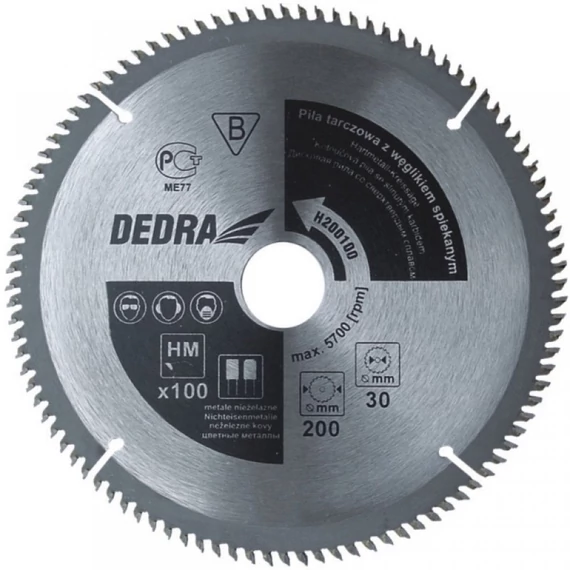 Dedra körfűrészlap 250x30 mm Z100 keményfémlapkás színesfémhez