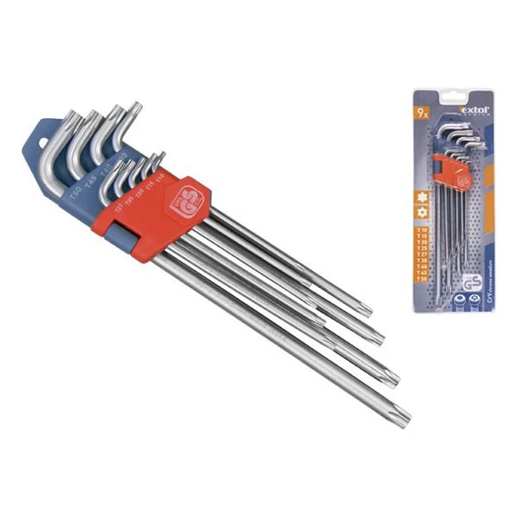 Extol torx kulcs készlet  9 db extra hosszú