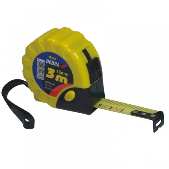 Dedra mérőszalag 3 m 2 stoppos PVC tartóval