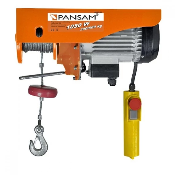 Pansam elektromos csörlő 1050 W 300/600 kg 12/6 m