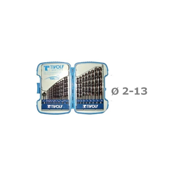 Tivoly T540 csigafúró készlet 2-9 mm/0,5 mm, 10-13 mm /1 mm 26 db-os HSS Pro+