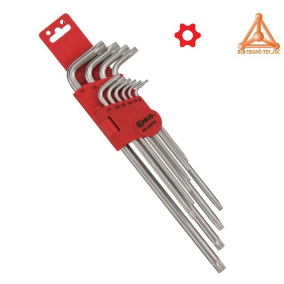 Genius torx kulcs készlet 9 db T9-T50 furatos, hosszú