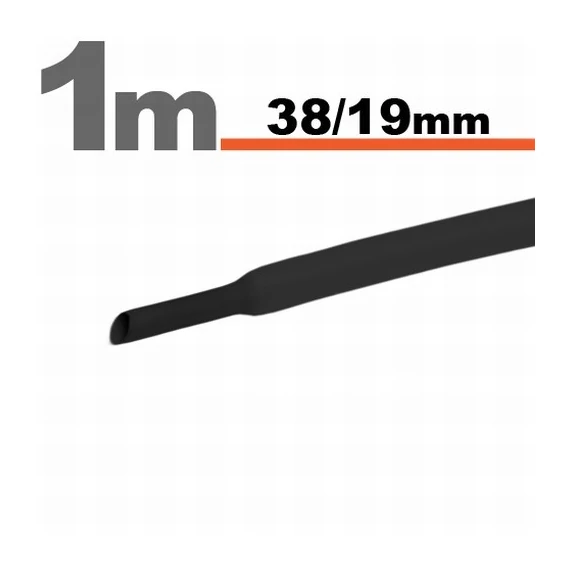 Zsugorcső fekete 38,1 / 19 mm