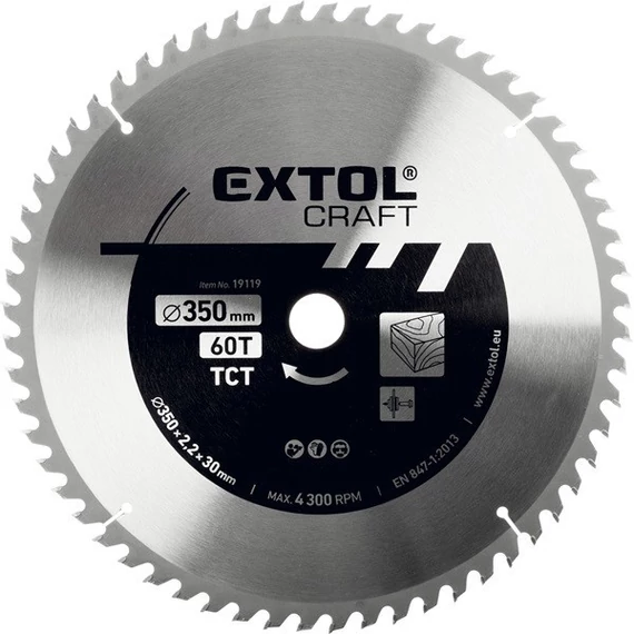 Extol körfűrészlap 350x30x3.5 60T keményfémlapkás