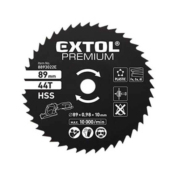 Extol körfűrészlap HSS 89x10 mm Z44