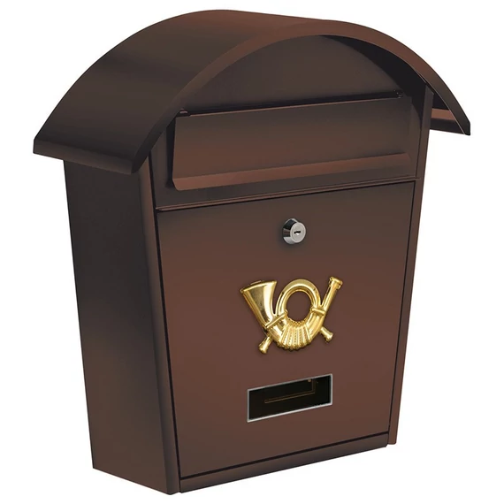 Vorel postaláda 380x320x105 mm barna ívelt