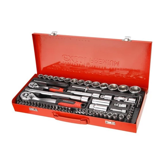 Extol dugókulcs készlet 65 db 1/4"-1/2" 4-32 mm 45 fogú racsni
